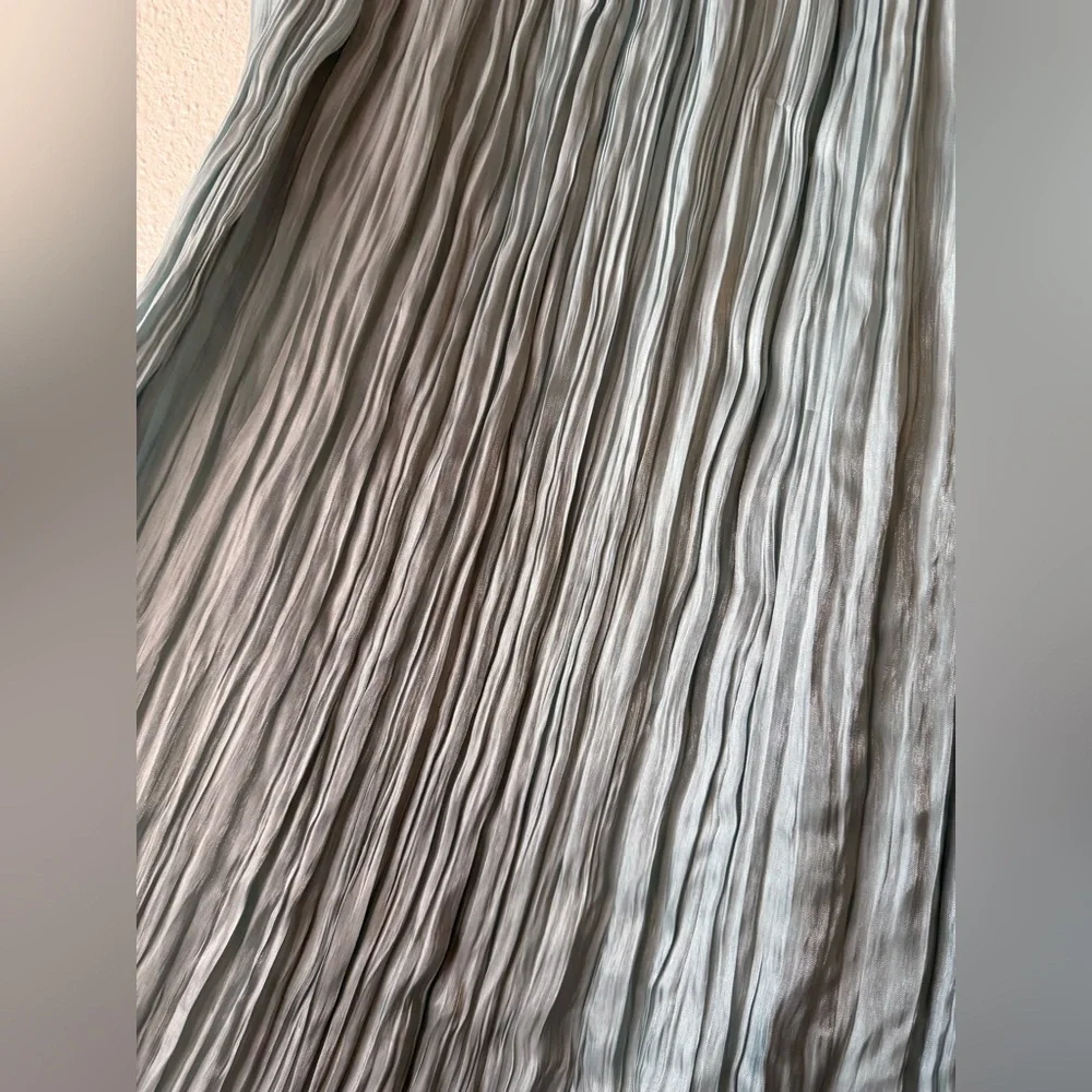 NWT FREE PEOPLE New Vera City Blue Pleated Rare Maxi Skirt with Pockets - Picture 8 of 10